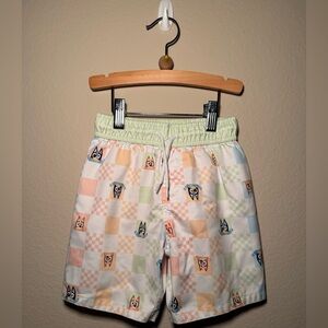 Bluey 5T Boys Bluey Checkered Swim Shorts